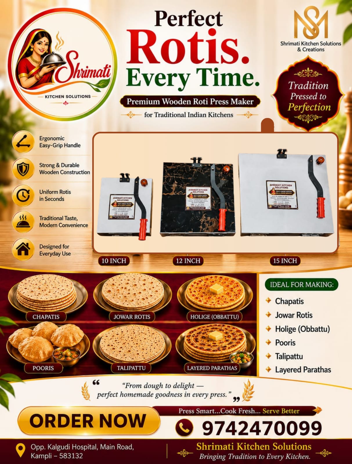 Roti Press in Indian Kitchen